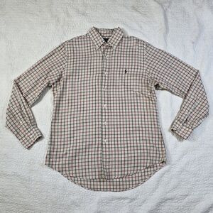 Ralph Lauren Custom Fit Brown Green Plaid Button Down Shirt